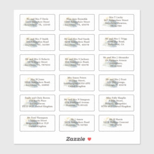Sticker Mariage individuel Nom du client Adresse Blue Ombr