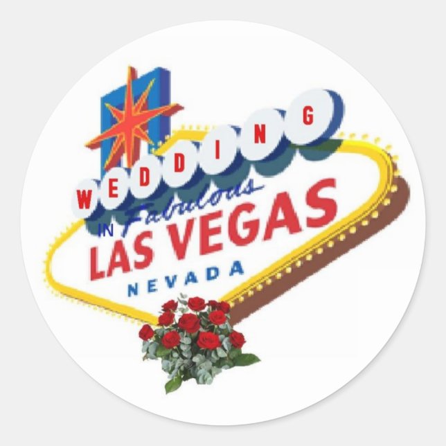 Sticker Mariage Las Vegas Red Roses (Devant)