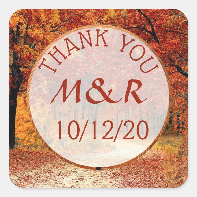Sticker Mariage Merci de feuilles d'automne person (Devant)