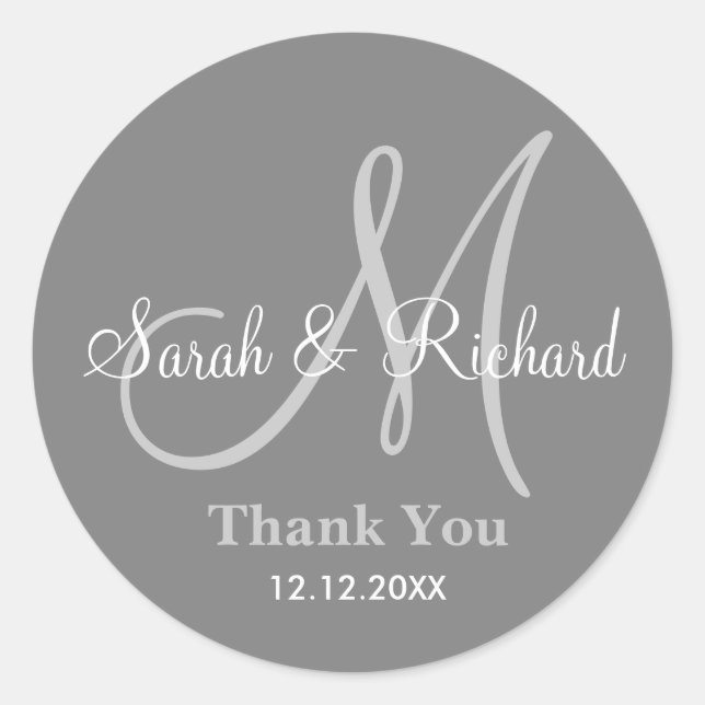 Sticker Mariage Merci gris (Devant)