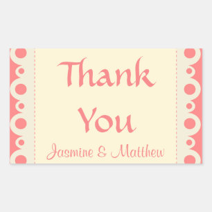 Sticker Mariage Merci rose personnalisé