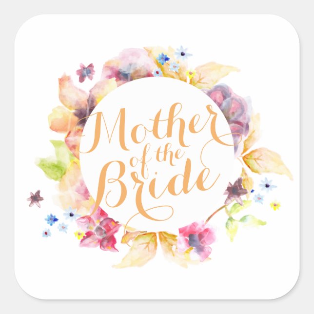 Sticker Mariage Mère de la mariée Watercolor (Devant)