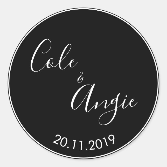 Sticker Mariage minimaliste avec bordure mince (Devant)