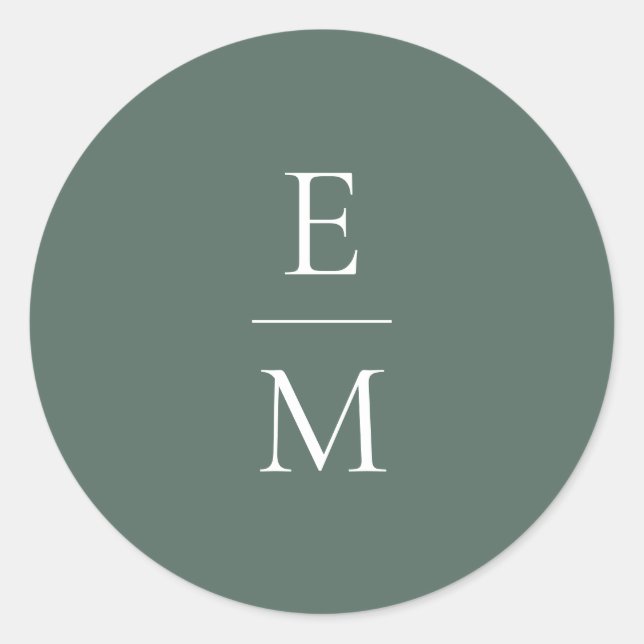 Sticker Mariage minimaliste Monogramme (Devant)