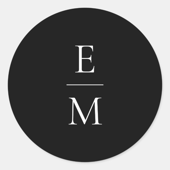 Sticker Mariage minimaliste Monogramme (Devant)