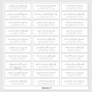 Sticker Mariage Moderne Simple Noir et Blanc Noms d'hôtes