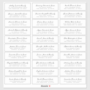 Sticker Mariage Moderne Simple Noir et Blanc Noms d'hôtes