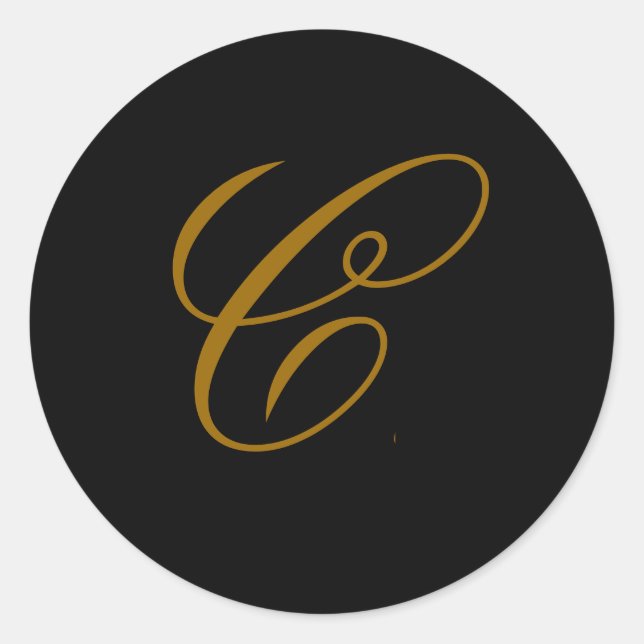 Sticker mariage Monogram C Gold & Black Seal (Devant)