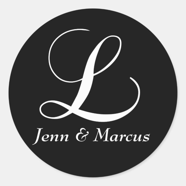 Sticker Mariage Monogram L personnalisable (Devant)