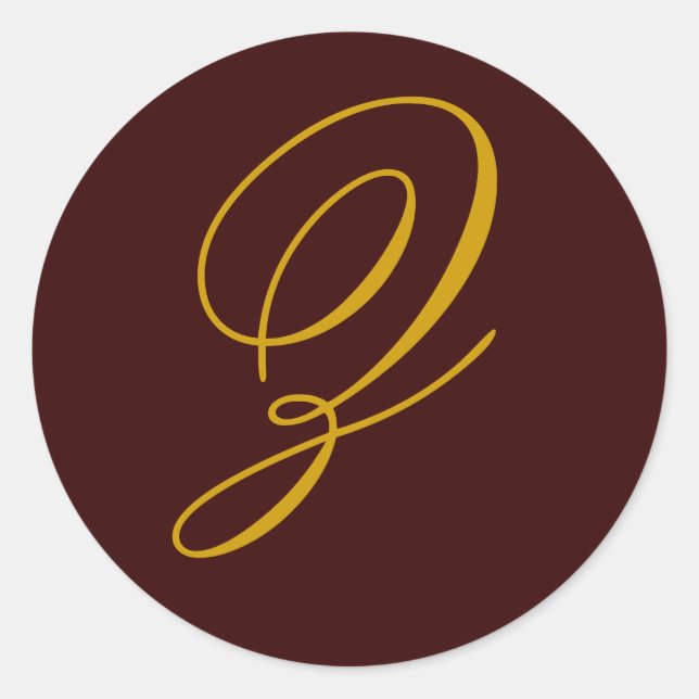 Sticker mariage Monogram Z Gold Seal (Devant)