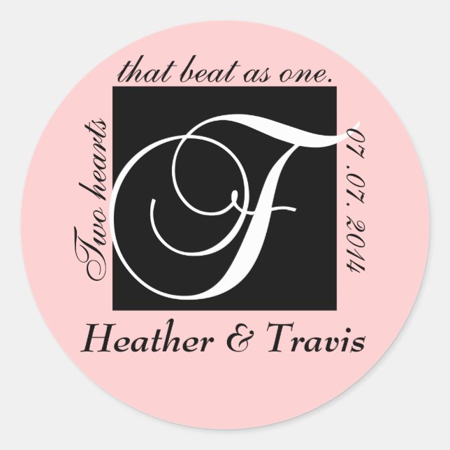 Sticker Mariage Monogramme F personnalisable (Devant)