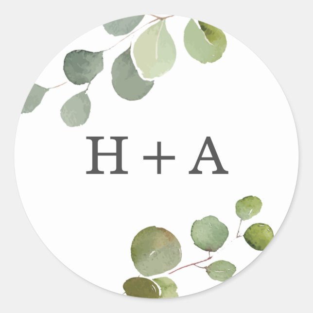 Sticker Mariage Monogramme Personnalisé (Devant)