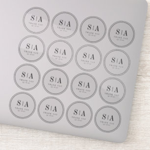 Sticker Mariage monogramme sophistiqué faveur transparente
