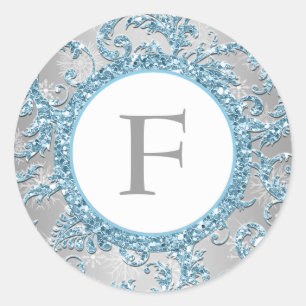 Sticker Mariage monogramme Winter Wonderland
