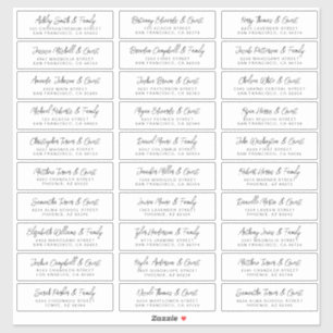 Sticker Mariage Nom d'invité Adresse Moderne Simple Chic