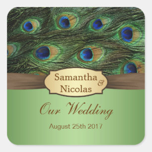 Sticker Mariage Peacok plumes