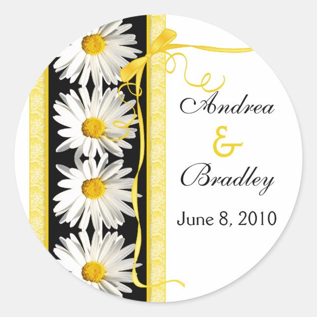 Sticker Mariage personnalisé Shasta Daisy (Devant)