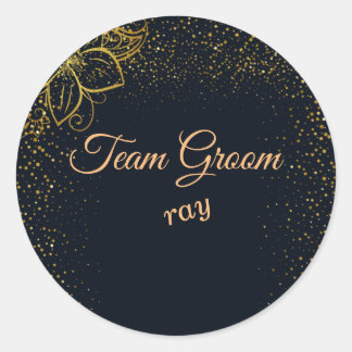 Sticker Mariage personnalisé Team Groom Black/Gold