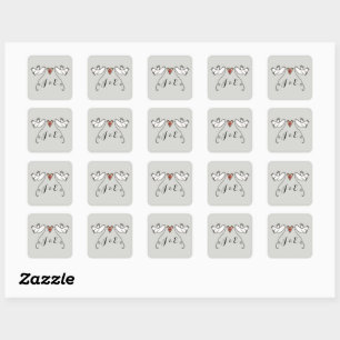 Sticker Mariage pour colombes blanches personnalis