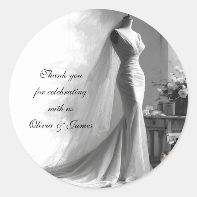 Sticker Mariage pour croquis nuptiale romantique - (Devant)
