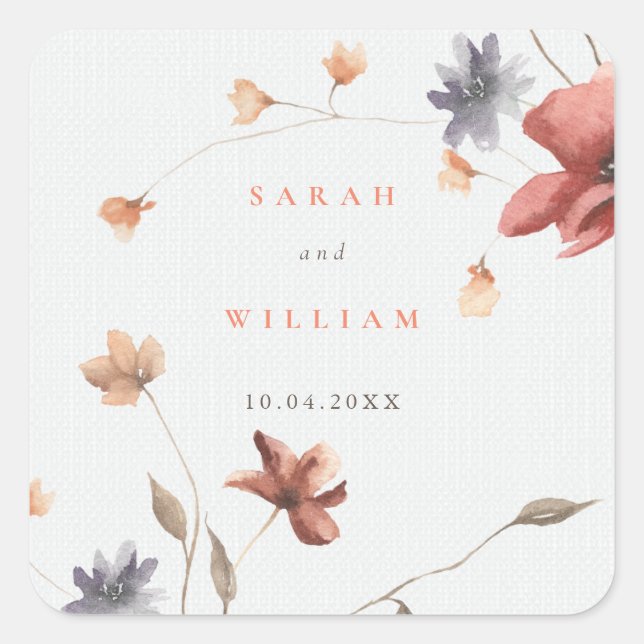 Sticker Mariage pour fleurs de prairie estivale (Devant)