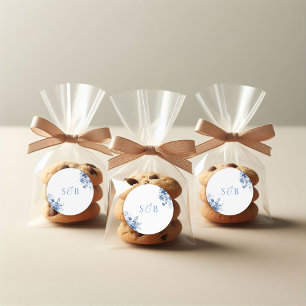 Sticker Mariage rond bleu toile