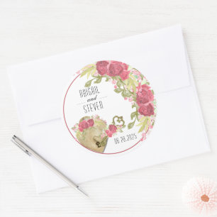 Sticker Mariage rond verrou et clé