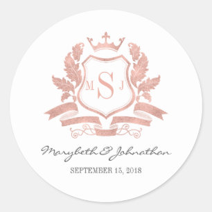 Sticker Mariage Rose classique Gold Crest