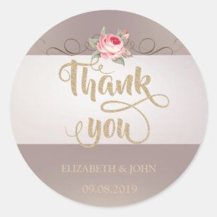 Sticker Mariage Rose élégant