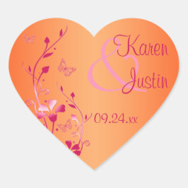 Sticker Mariage rose et orange