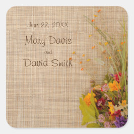 Sticker Mariage Rustique Fleurs d'Automne