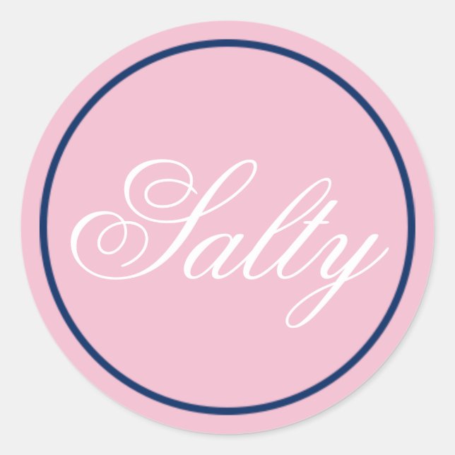 Sticker Mariage "salé" - Rose et bleu marine (Devant)