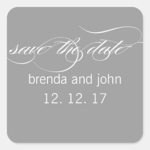 Sticker Mariage simple gris blanc Enregistrer la d