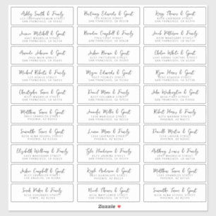 Sticker Mariage Simple Moderne Chic Nom d'hôte Adresse