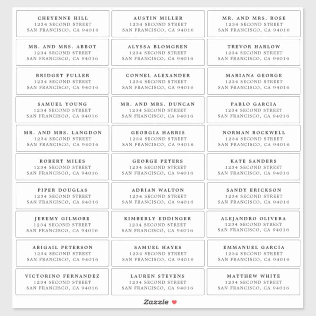 Sticker Mariage simple noir et blanc élégant (Feuille)