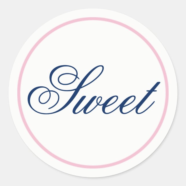Sticker Mariage "Sweet" - Rose-Noir/Marine (Devant)