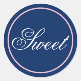 Sticker Mariage "Sweet" - Rose-Noir/Marine