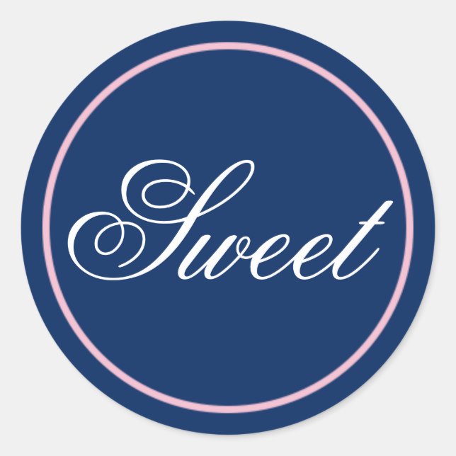 Sticker Mariage "Sweet" - Rose-Noir/Marine (Devant)
