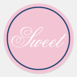 Sticker Mariage "Sweet" - Rose-Noir/Marine