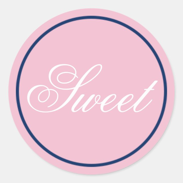 Sticker Mariage "Sweet" - Rose-Noir/Marine (Devant)