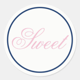 Sticker Mariage "Sweet" - Rose-Noir/Marine