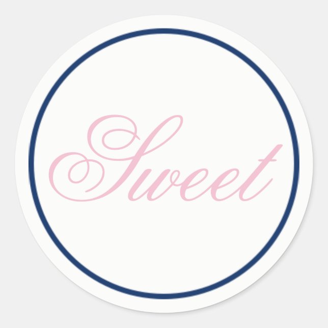 Sticker Mariage "Sweet" - Rose-Noir/Marine (Devant)