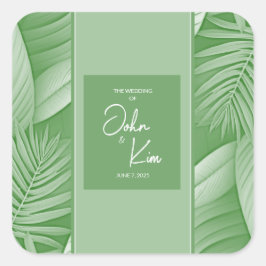 Sticker Mariage vert tropical