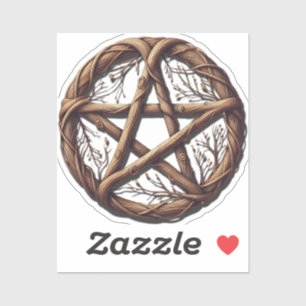 Sticker Mariage Wiccan Wood Twig Pentacle