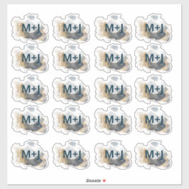 Sticker Mariages considérants bleu et or faveur