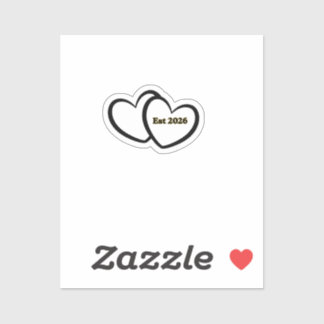 Sticker Mariée époux mariage contour du cœur 