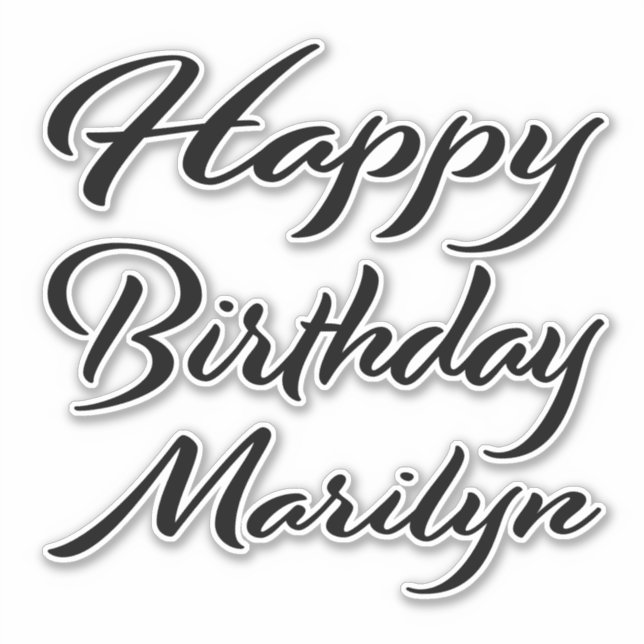 Sticker Marilyn Nom Prénom Anniversaire de l'autocollant n (Devant)