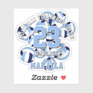 Sticker marine bleu clair volleyballs cluster w nom de l'a