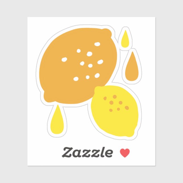 Sticker Marine Blue Lemon Art - Refresh Citrus Design (Feuille)