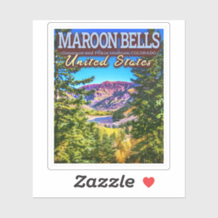 STICKER MAROON BELLS - MAROON LAKE - COLORADO NOUS